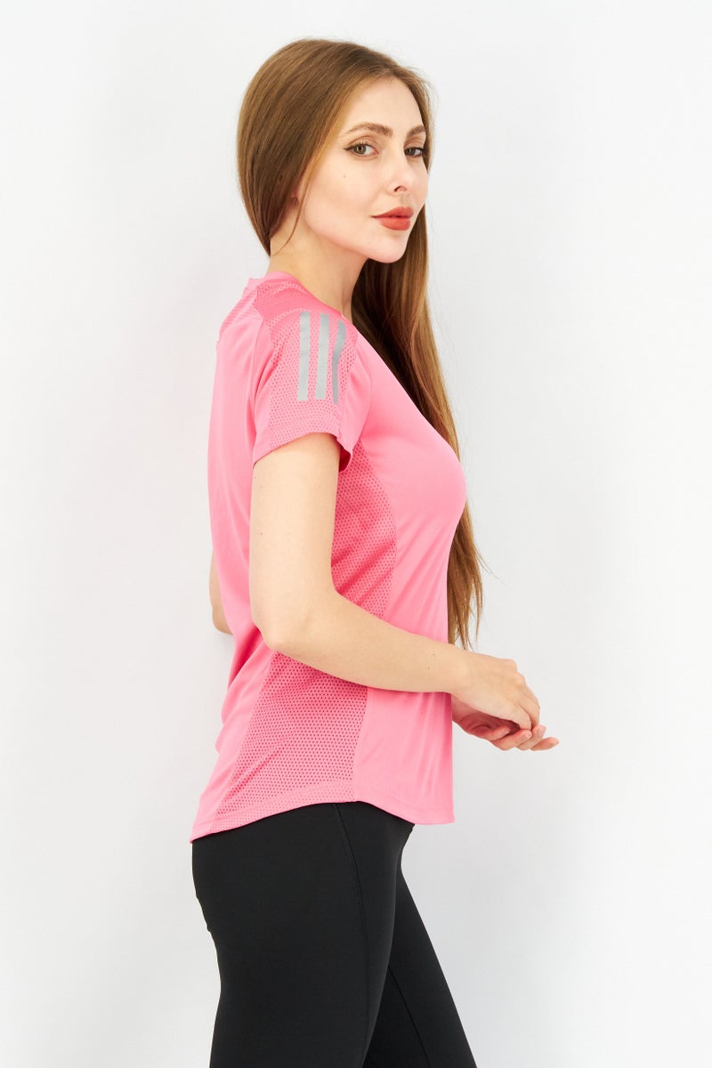 Adidas Women Sportswear Fit Brand Logo Training Top, Pink - Image 4